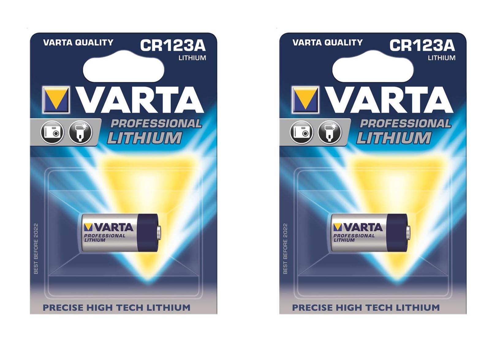 2 x VARTA Professional Photo Lithium CR123A 6205 3V CR17345 Battery EXP