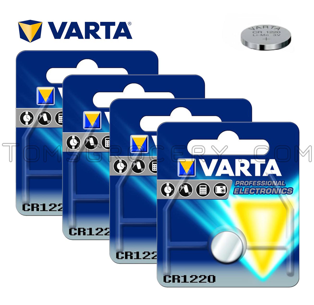 5 x Varta CR1220 CR 1220 6220 Professional Knopfzelle Lithium Blister Batterien